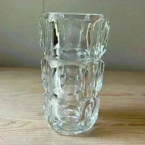 Crystal Art Glass Vase Cube Design Made In Czech Republic